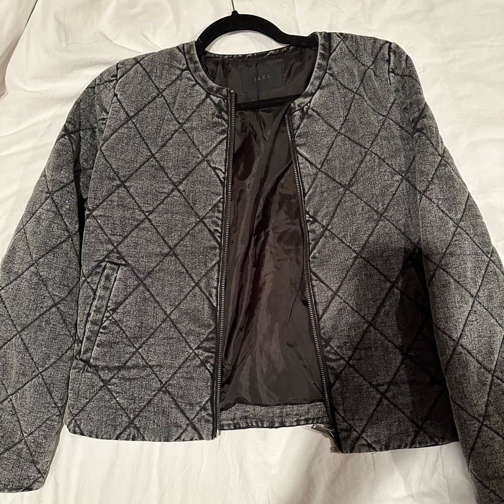 IKKS quilted denim jacket slate